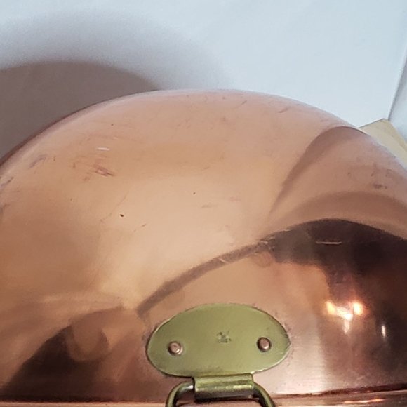 Vintage Copper Mixing Bowl Round Bottom 10 Inches Made In Korea Rolled Edge - Picture 5 of 11